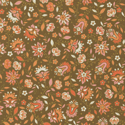 Printed Cotton CLAUDE Brown / Orange